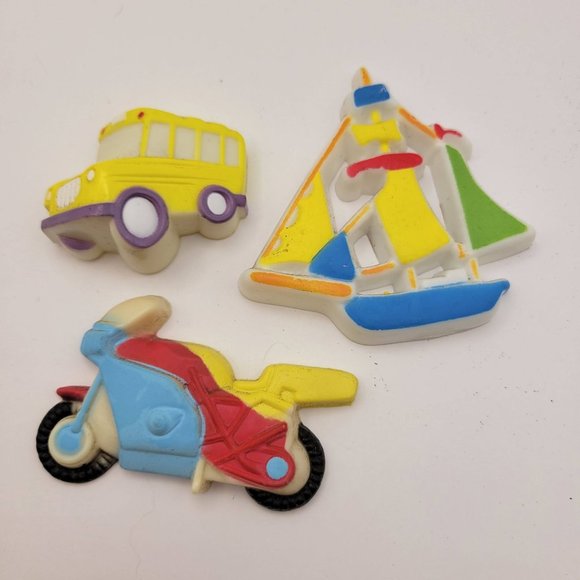 Vintage Refrigerator Magnets Kids TRAVEL, VEHICLES plane, train, boat, truck - Picture 2 of 4